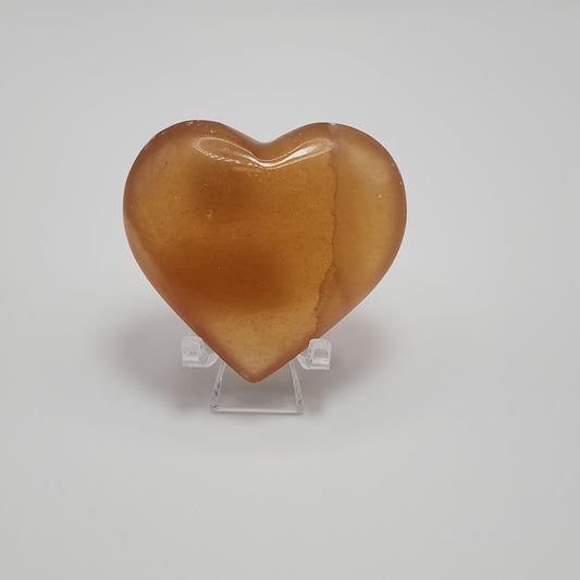 Honey Calcite Heart
