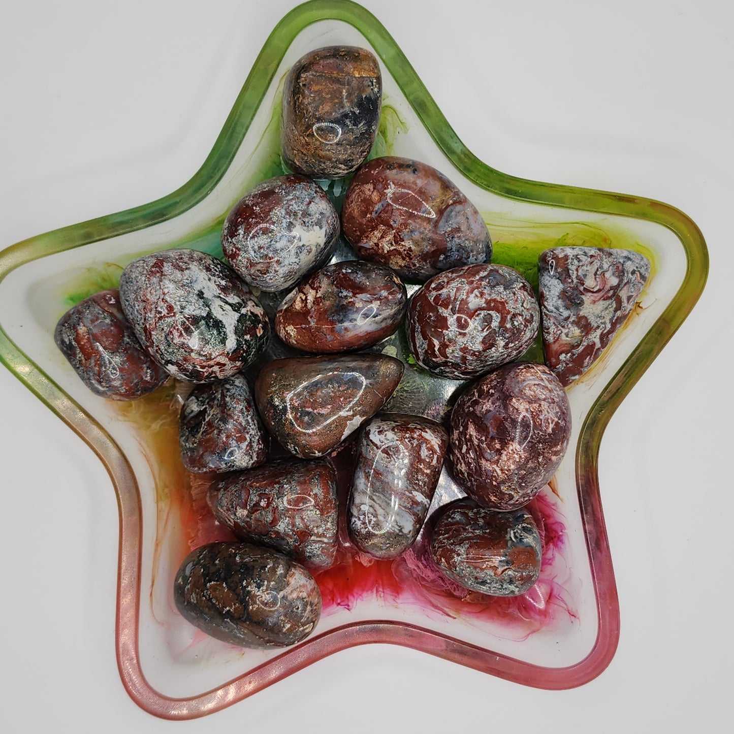 Red Moss Agate Tumble - Indonesia