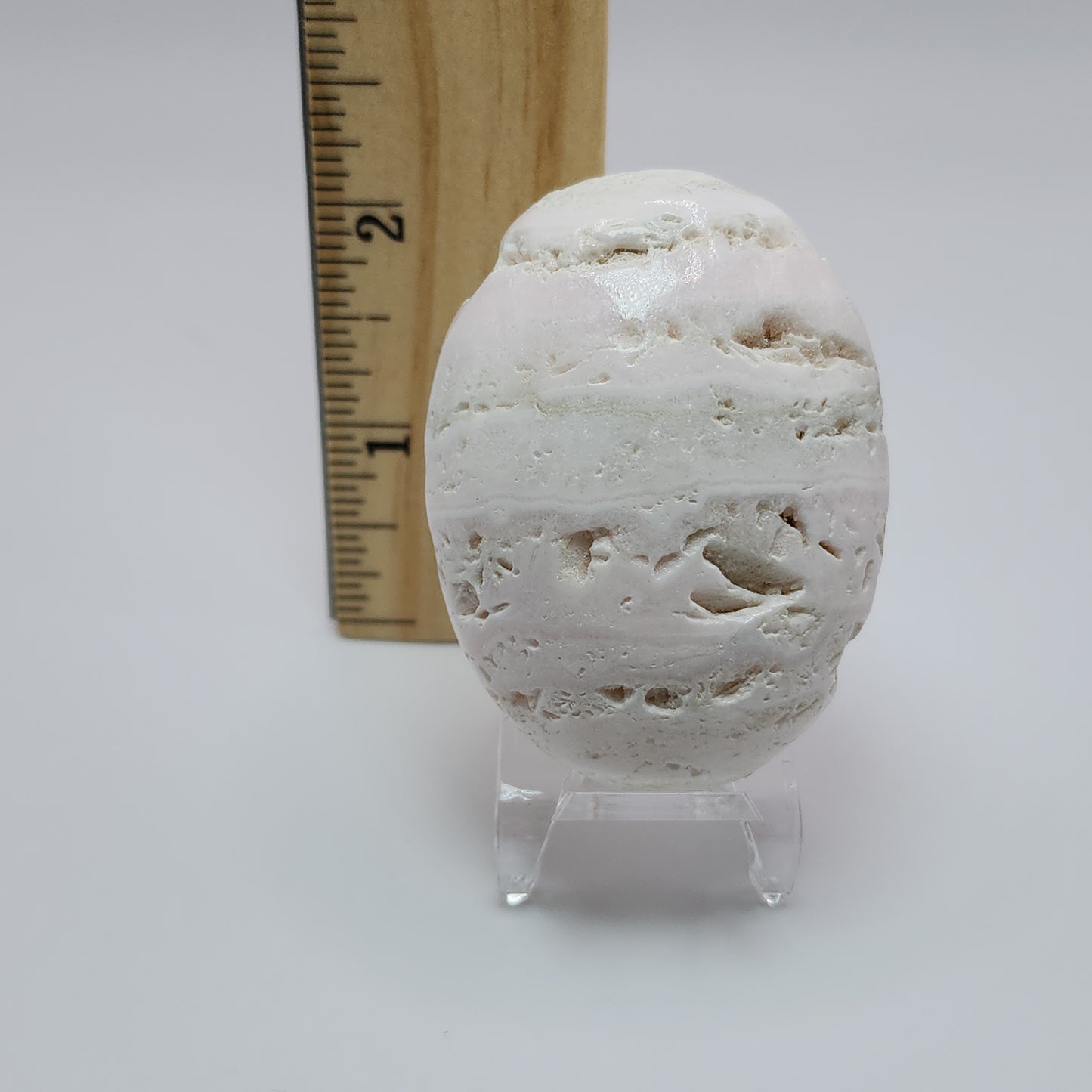Pink Mangano Calcite Palm Stone - Peru