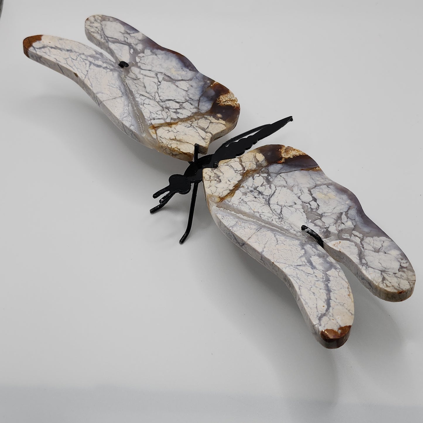 Chalcedony Dragonfly Wings on Stand - B
