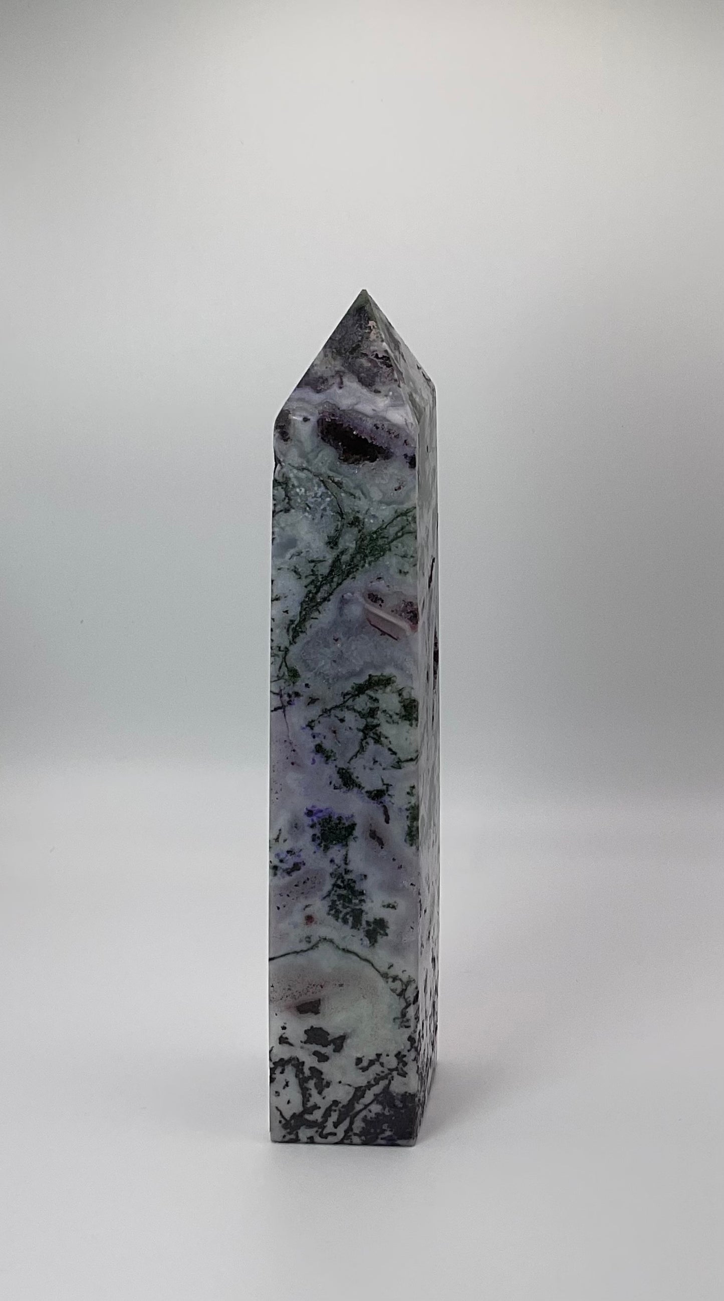 *Dyed Purple Moss Agate Tower