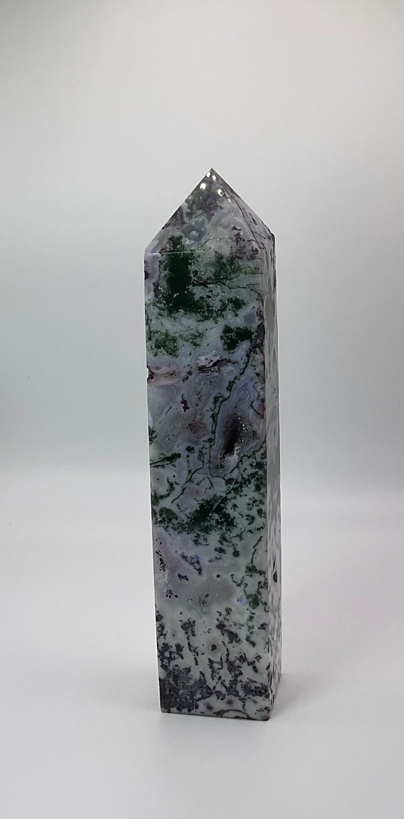 *Dyed Purple Moss Agate Tower