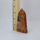 Blue Apatite in Orange Calcite Tower