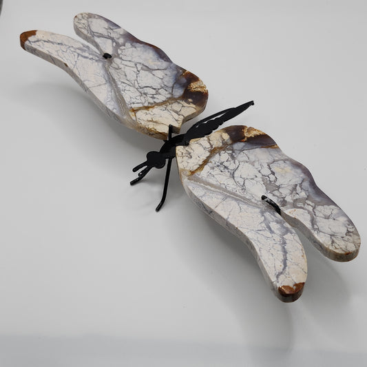 Chalcedony Dragonfly Wings on Stand - B