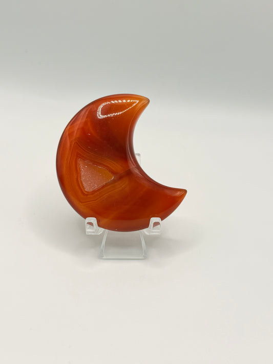 Carnelian Druzy Moon C