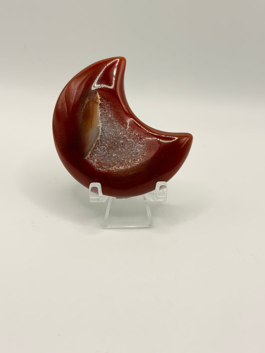 Carnelian Druzy Moon D