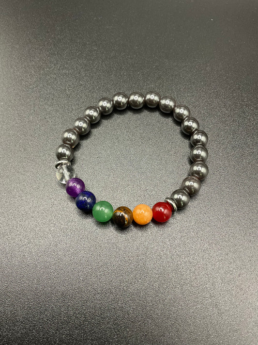 Chakra Hematite Bracelet - 8mm